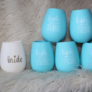 6 Piece Set of Bride Tribe and Bride Silicone Cups